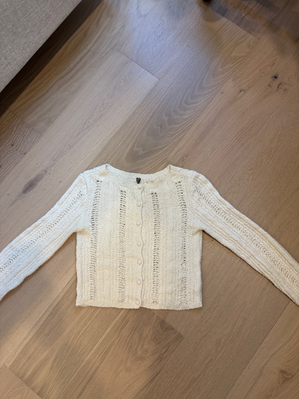 antheopologie Knit Button-Front crop Sweater Cardigan